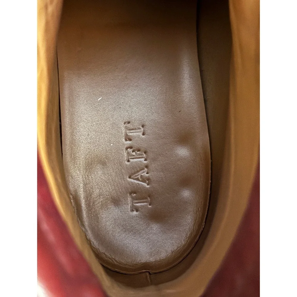 Taft Viking Boot Ochre Burgundy Pebbled Leather Vibram Sole Boots‎ Mens 44 US 11